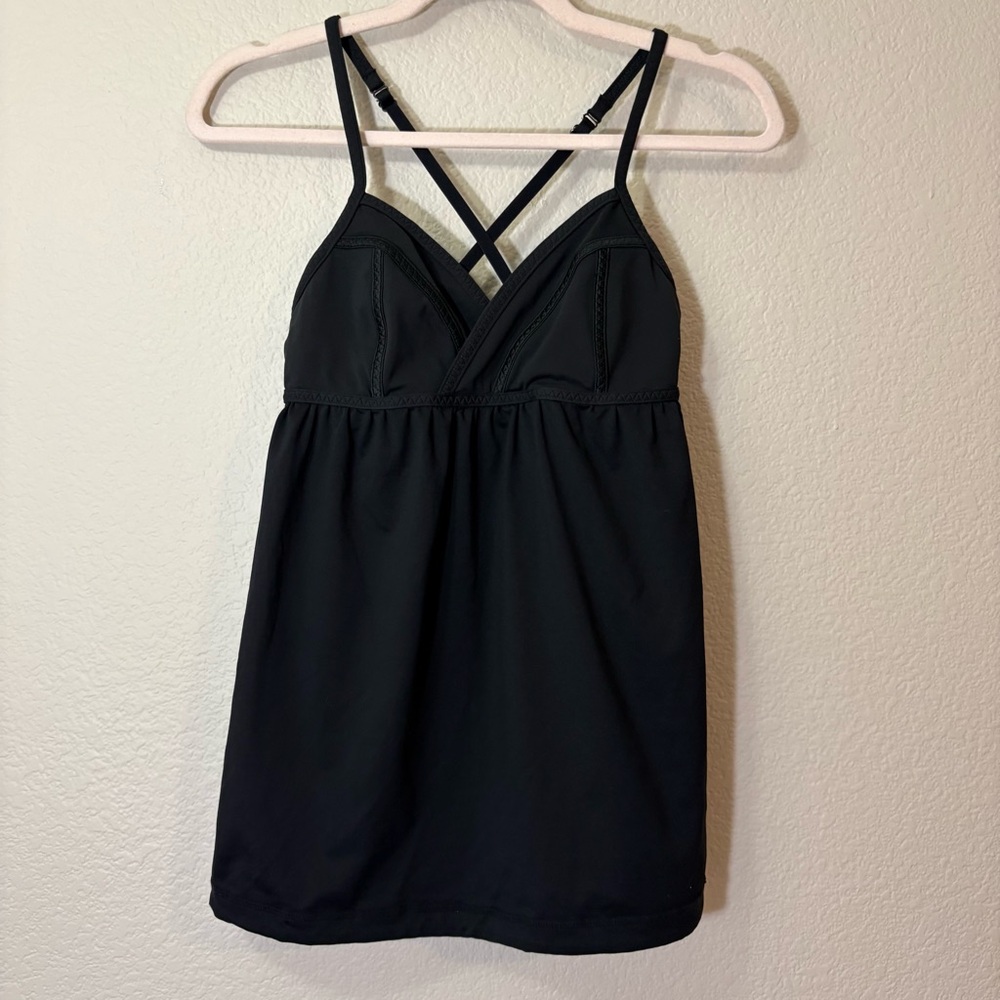 Lululemon Black Strappy Shelf Bra Athletic Tank Top